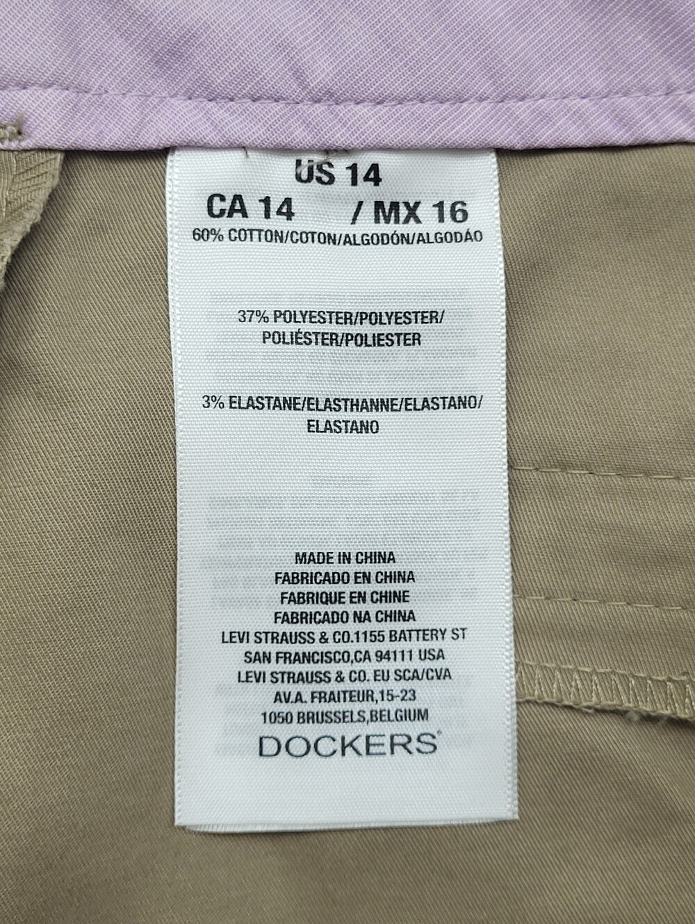 Dockers Chino Shorts Women's Khaki Bermuda Business Casual Teacher Size 14 - Picture 7 of 8